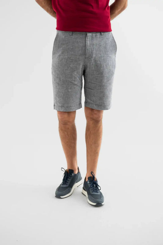 Elegant Linen Shorts with Side Pockets