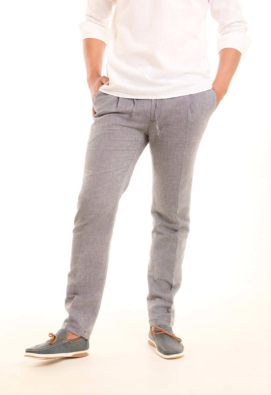 Linen-Cotton Straight Pants