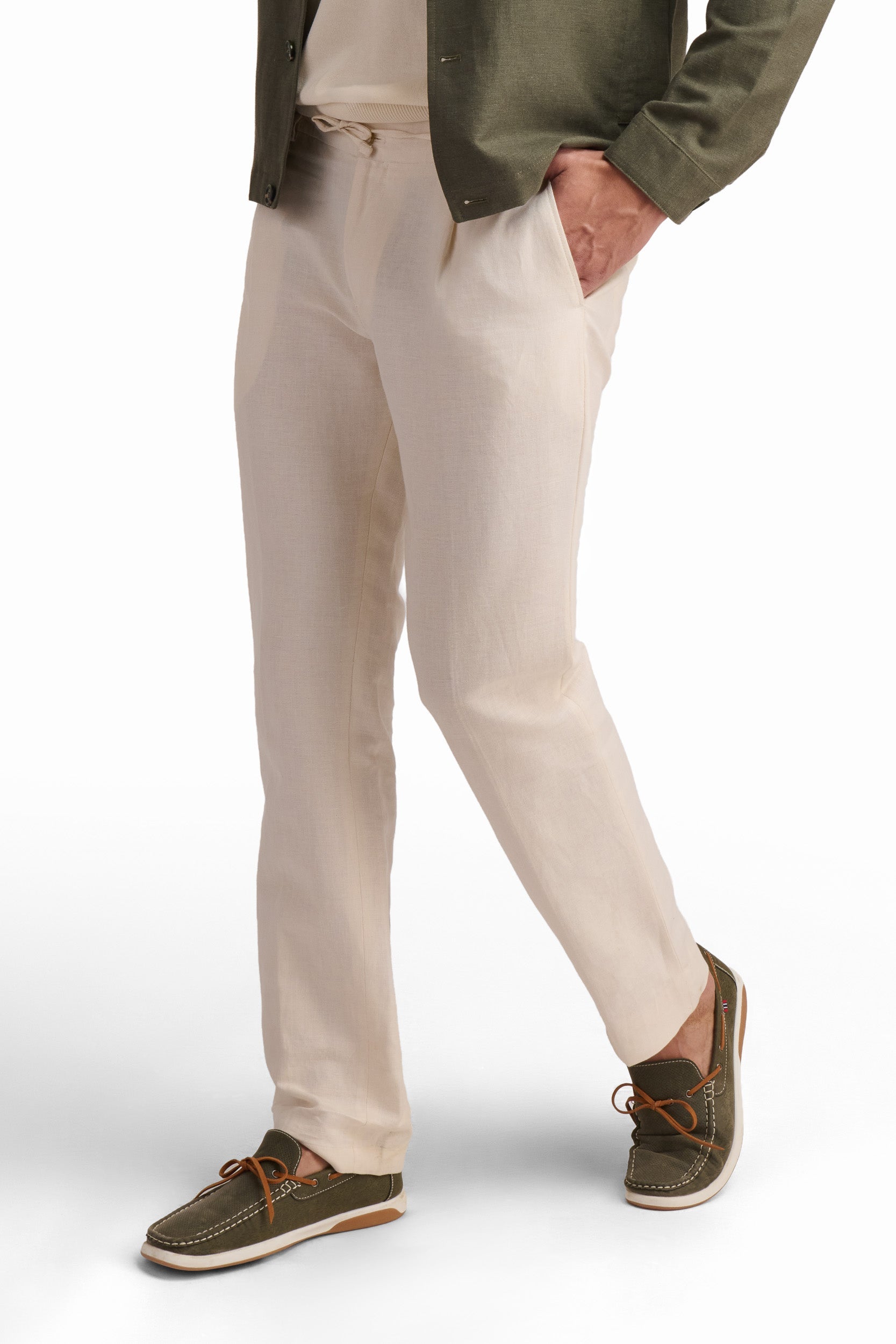 Off-White Linen Blend Pants