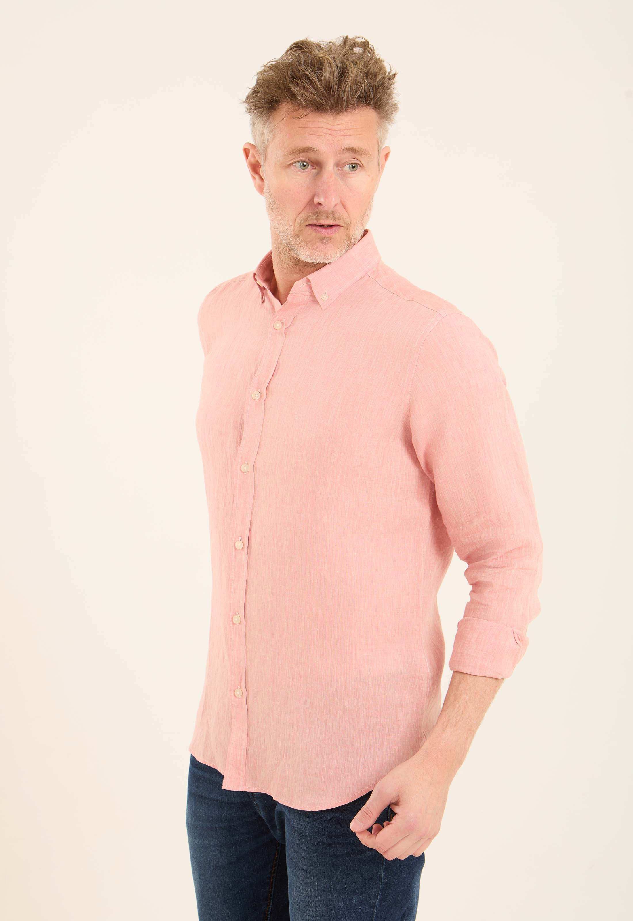 Textured Lightweight Summer Linen Shirt