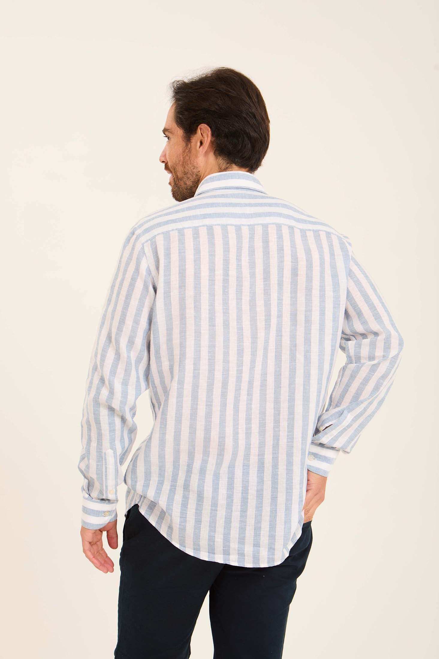 Dual-Tone Striped Long Sleeves Shirt