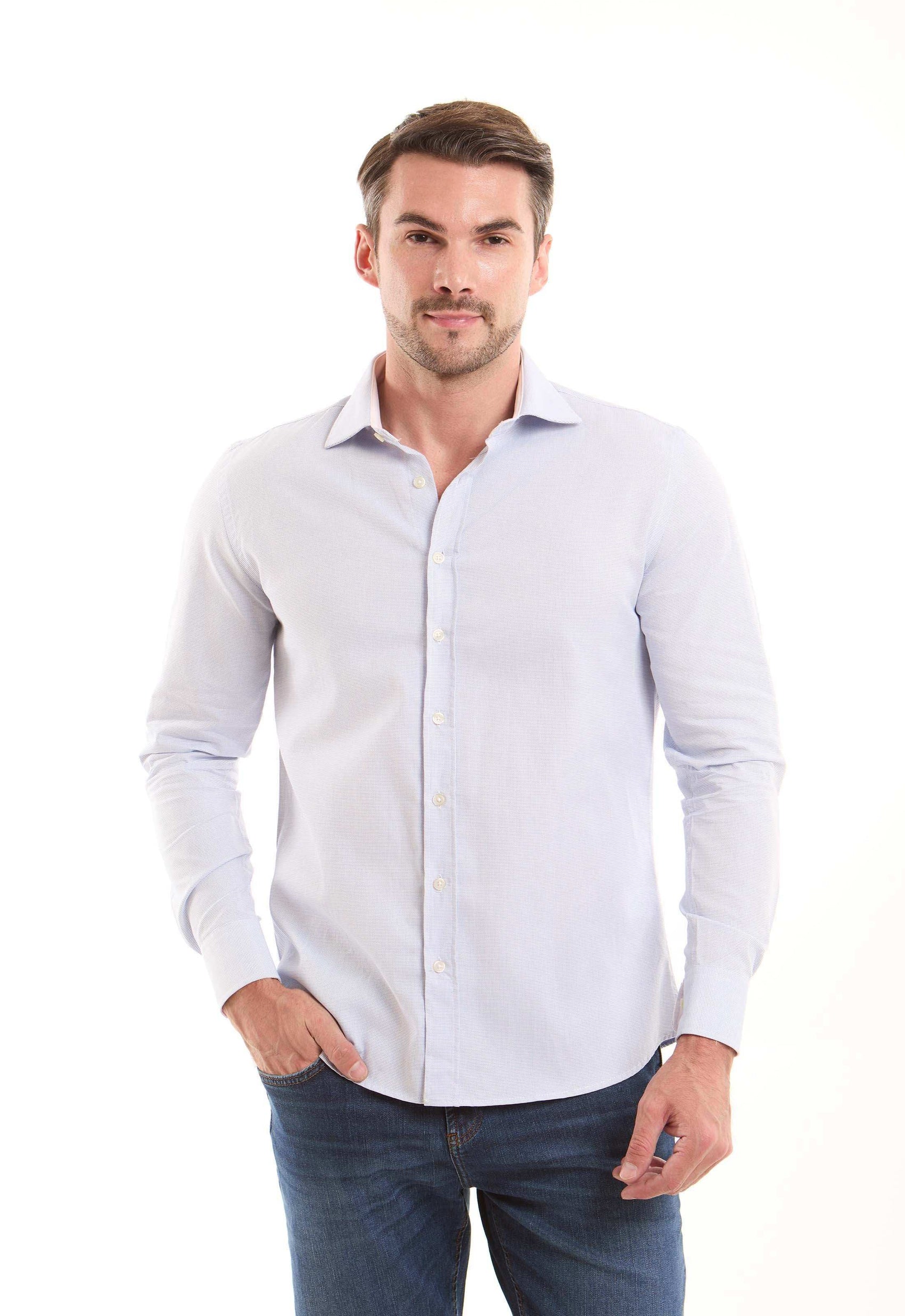 Casual Self Pattern Long Sleeves Shirt