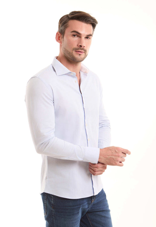 Casual Self Pattern Long Sleeves Shirt