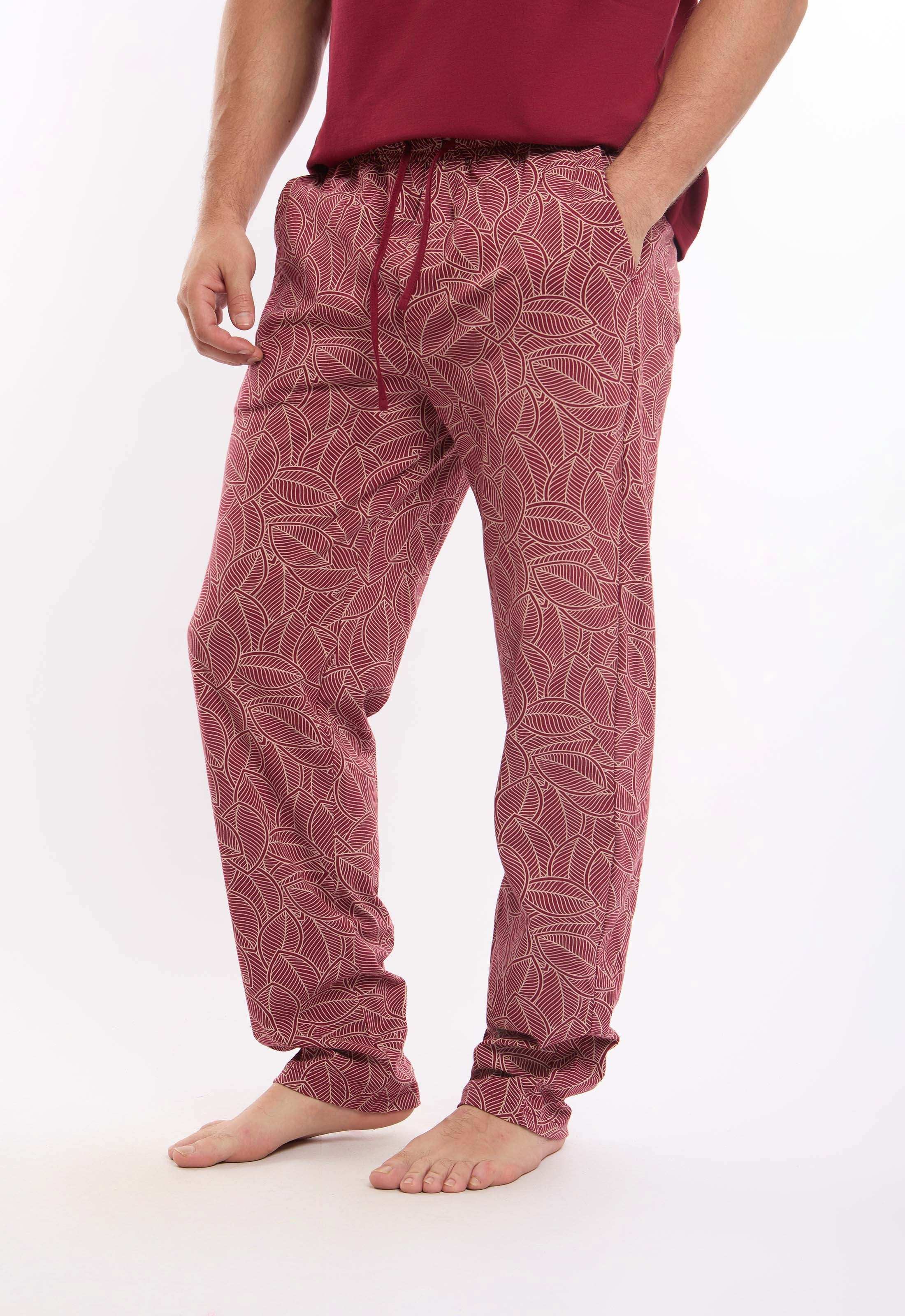 Short Sleeves Tee & Patterned Pants Pajama Set