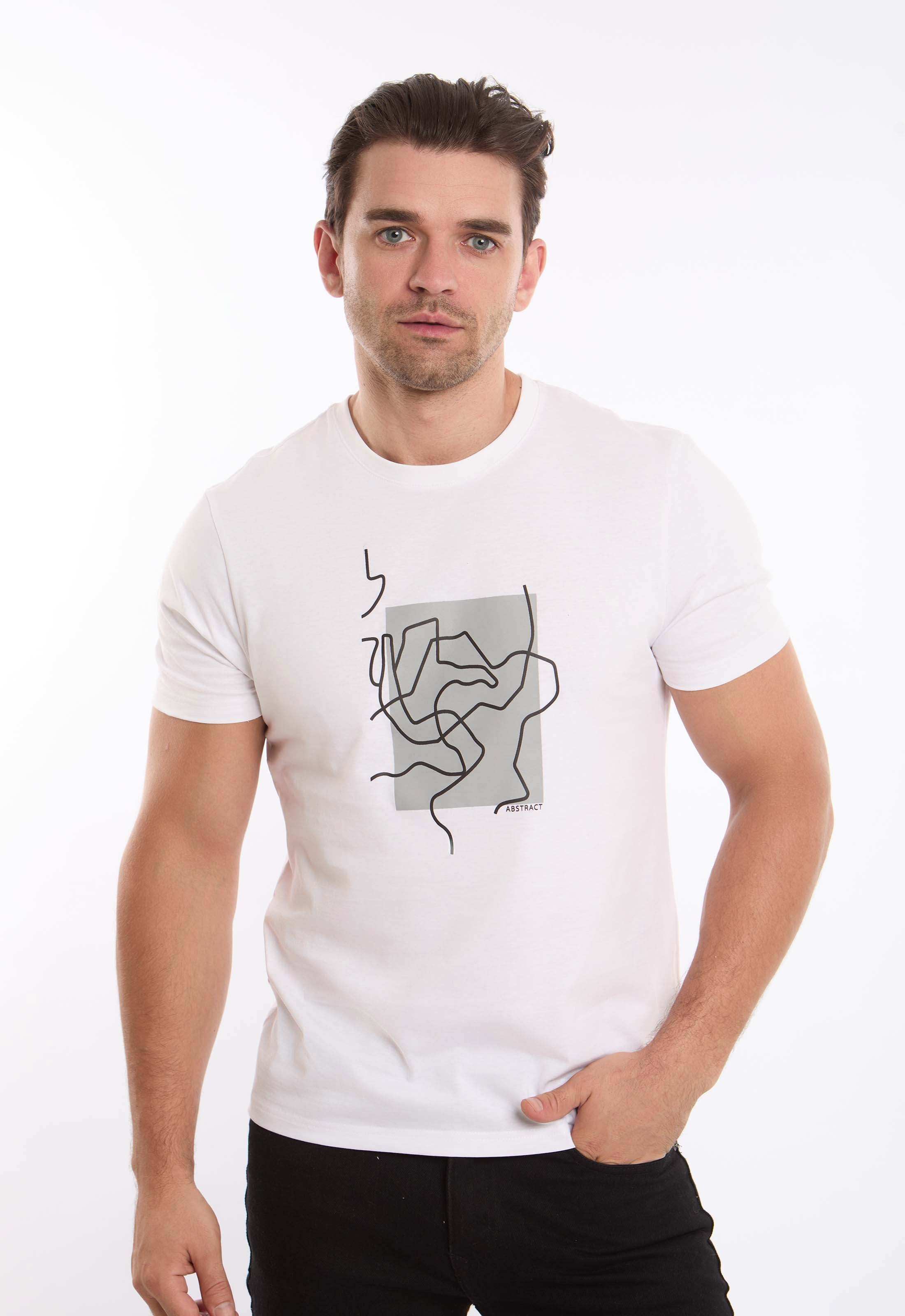 Crew Neck Tee with Front Graphic Print