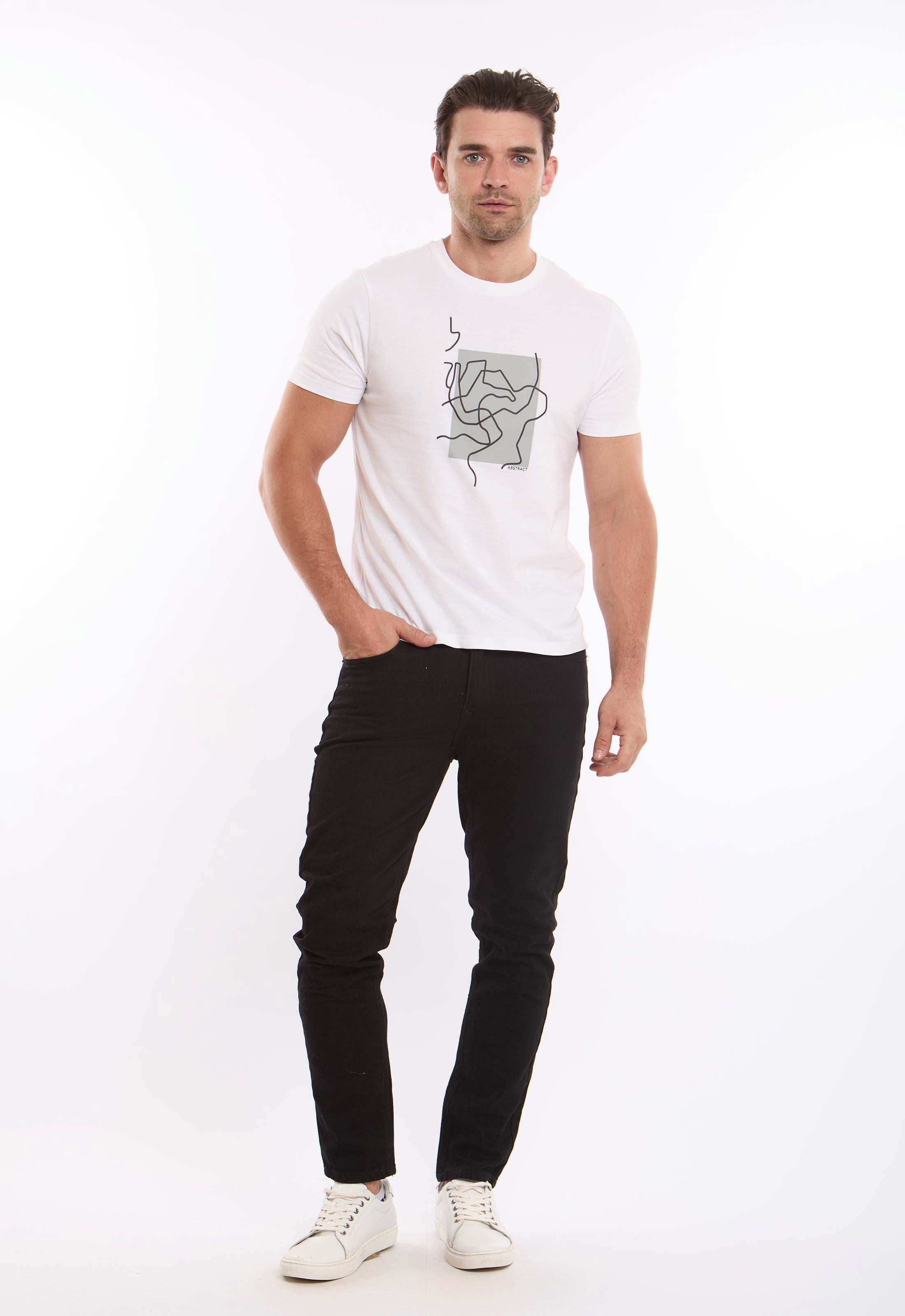 Crew Neck Tee with Front Graphic Print
