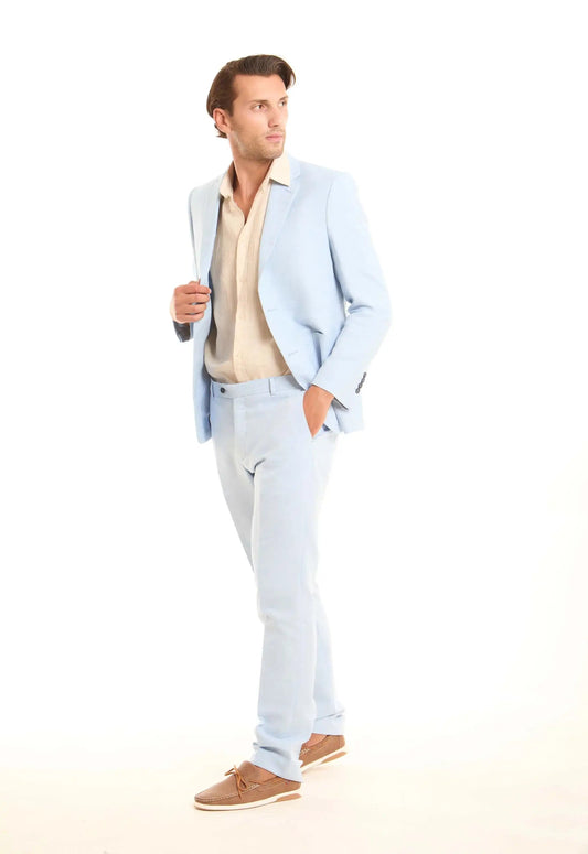 Straight-Leg Linen-Cotton Trousers