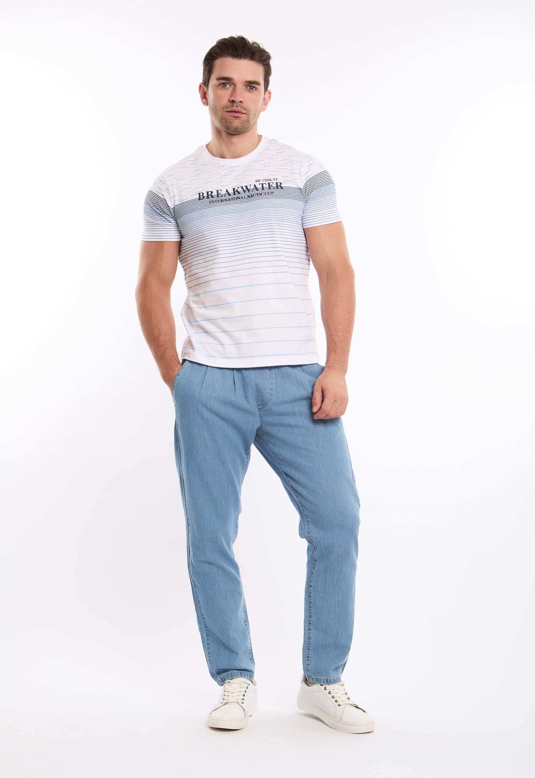 Relaxed Cotton Pants with Elastic Hems