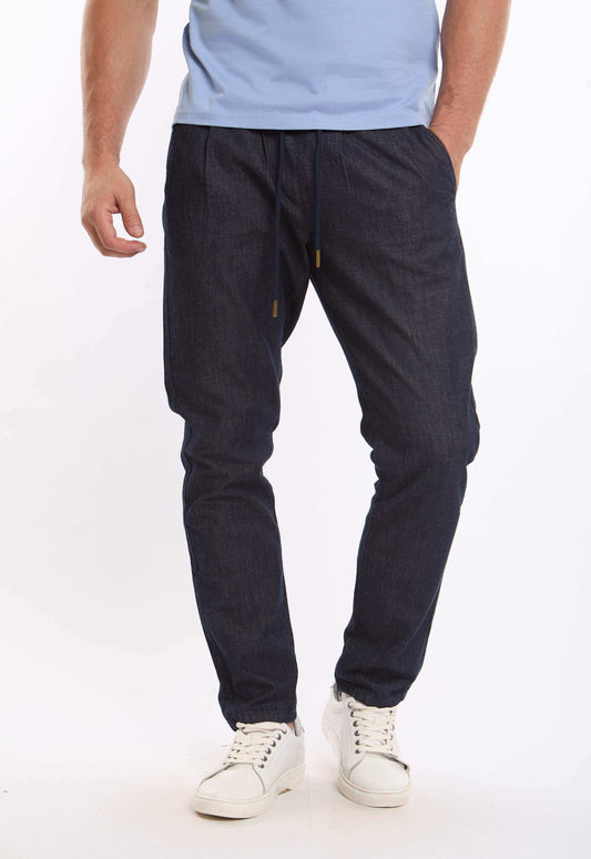 Relaxed Cotton Pants with Elastic Hems