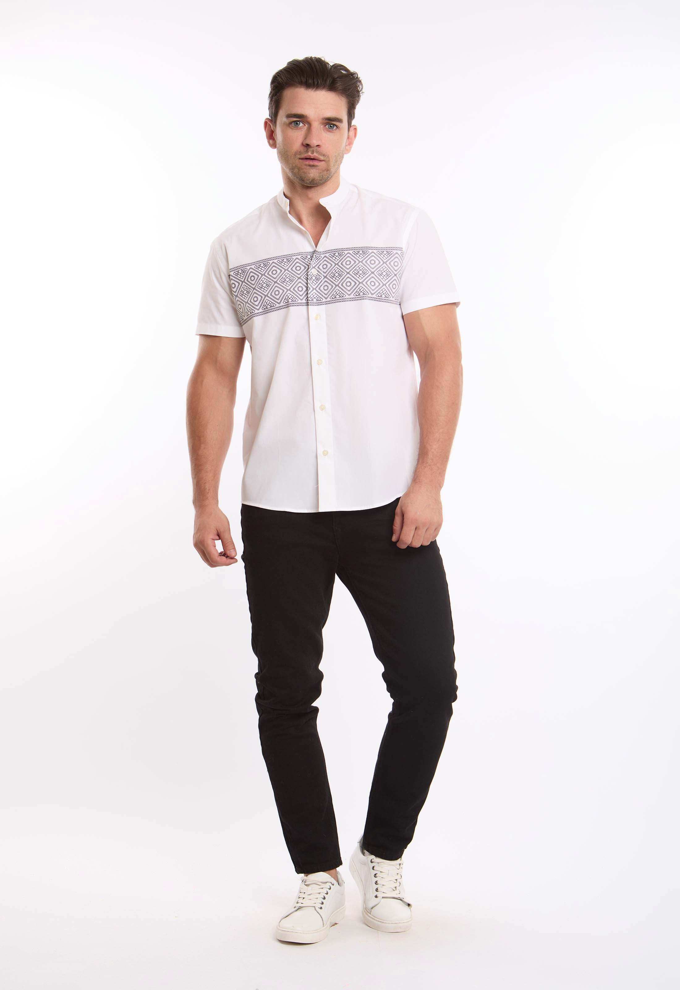 Short Sleeves Summer Shirt with Front Pattern