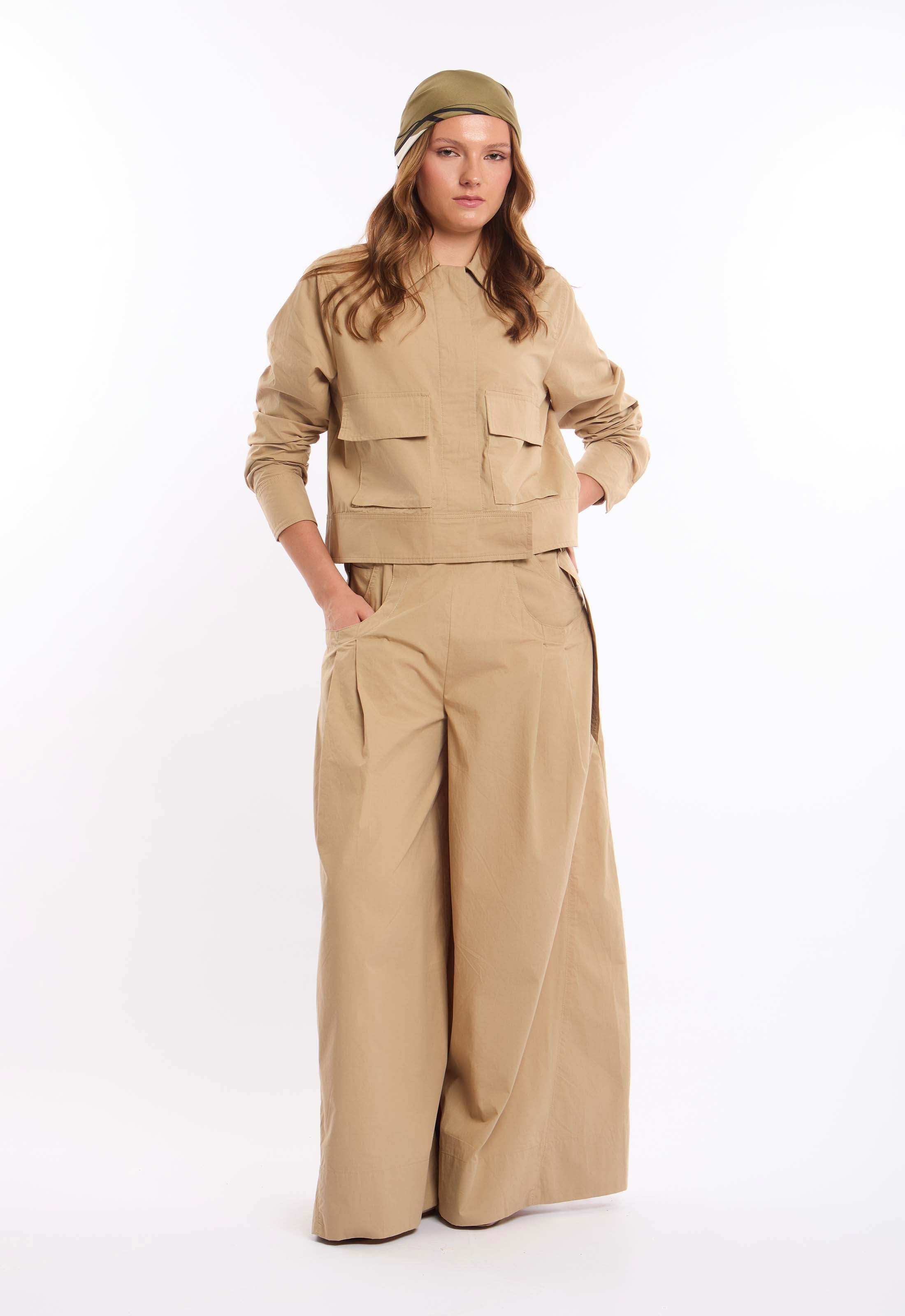 Structured Cotton Jacket with Front Buttons