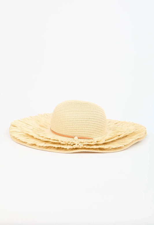 Fringed Edge Straw Sun Hat