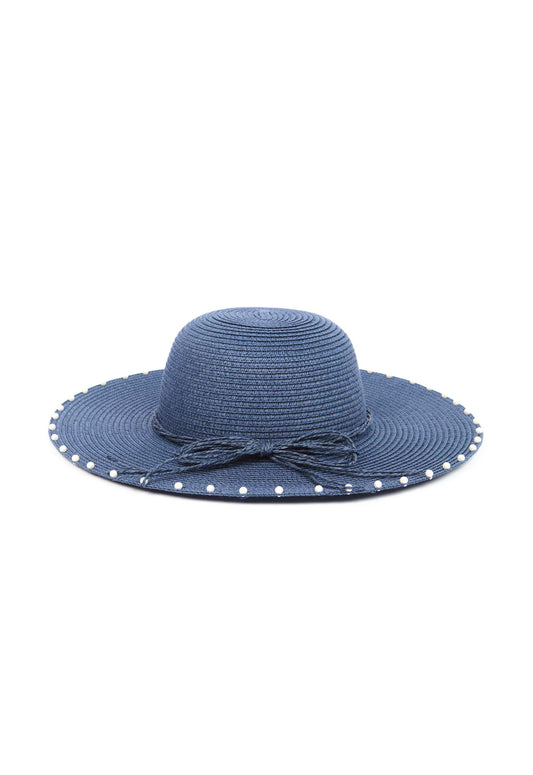 Pearl Decorated Wide Brim Hat