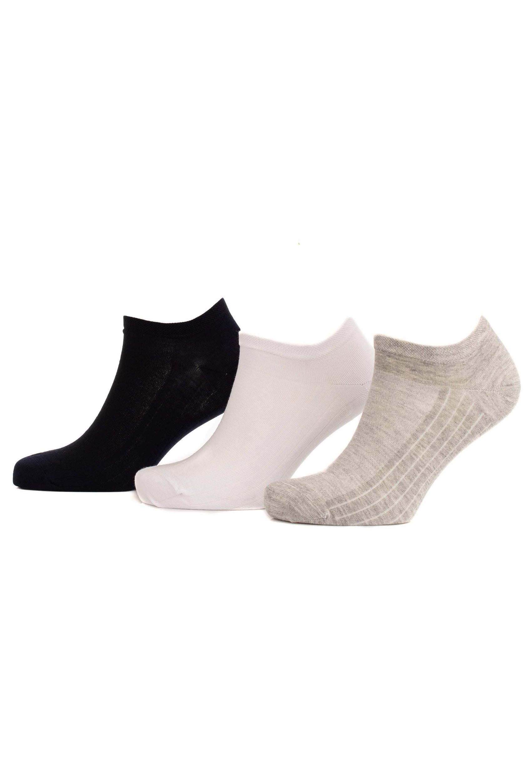 Set of 3 Self Pattern Ankle Socks