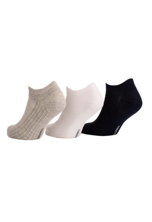 Set of 3 Self Pattern Ankle Socks