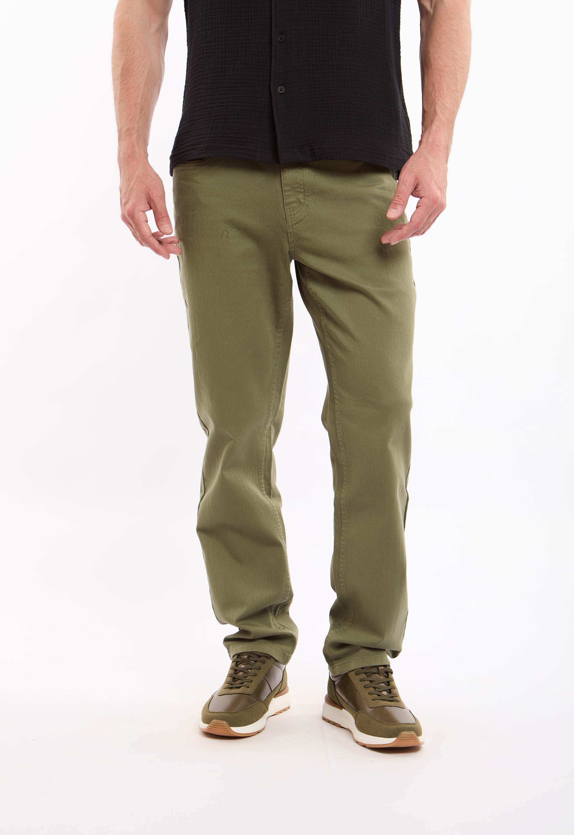 Tailored Straight Cotton Pants with Clean Finish