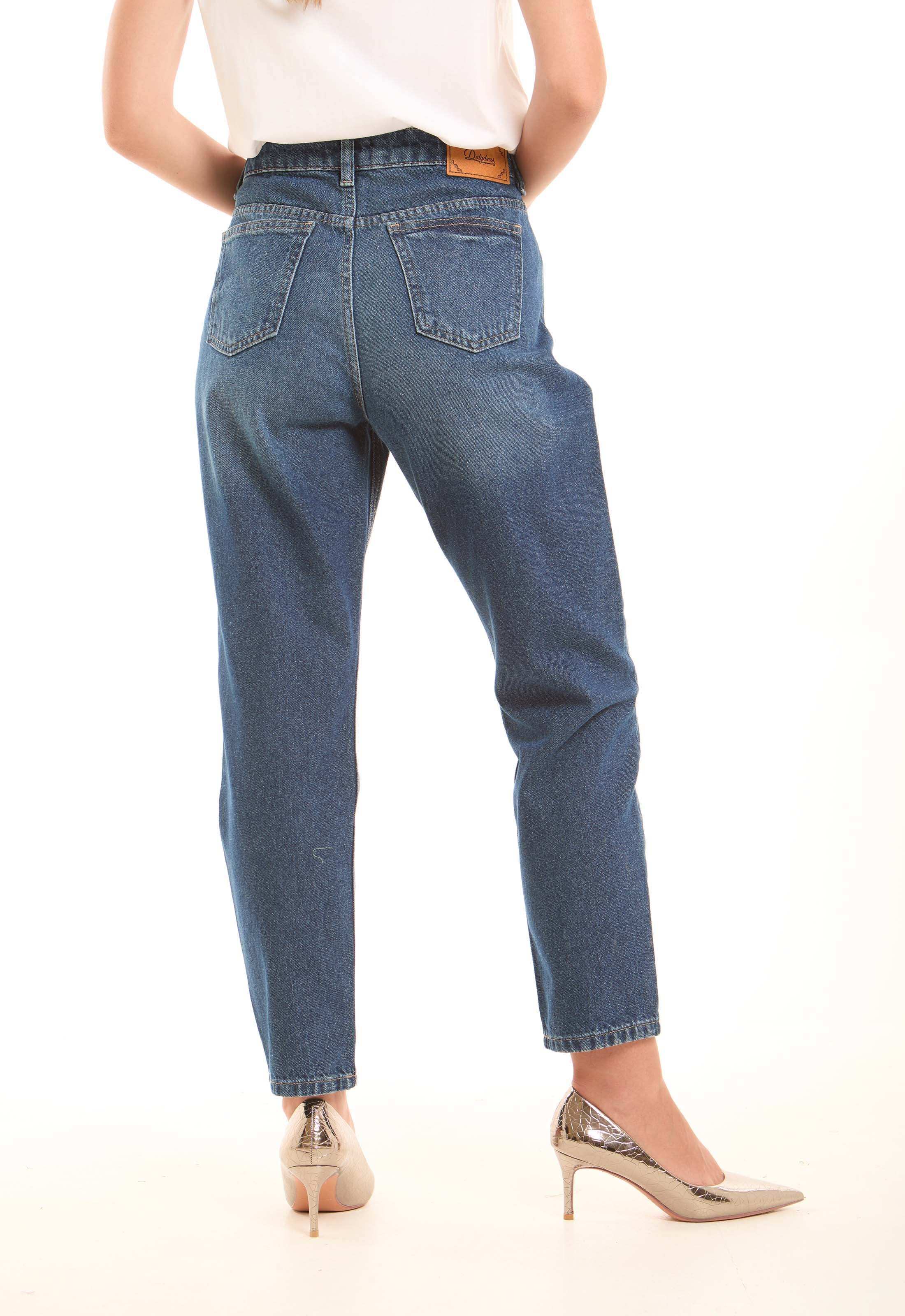Washed Blue Straight-Leg Cotton Pants