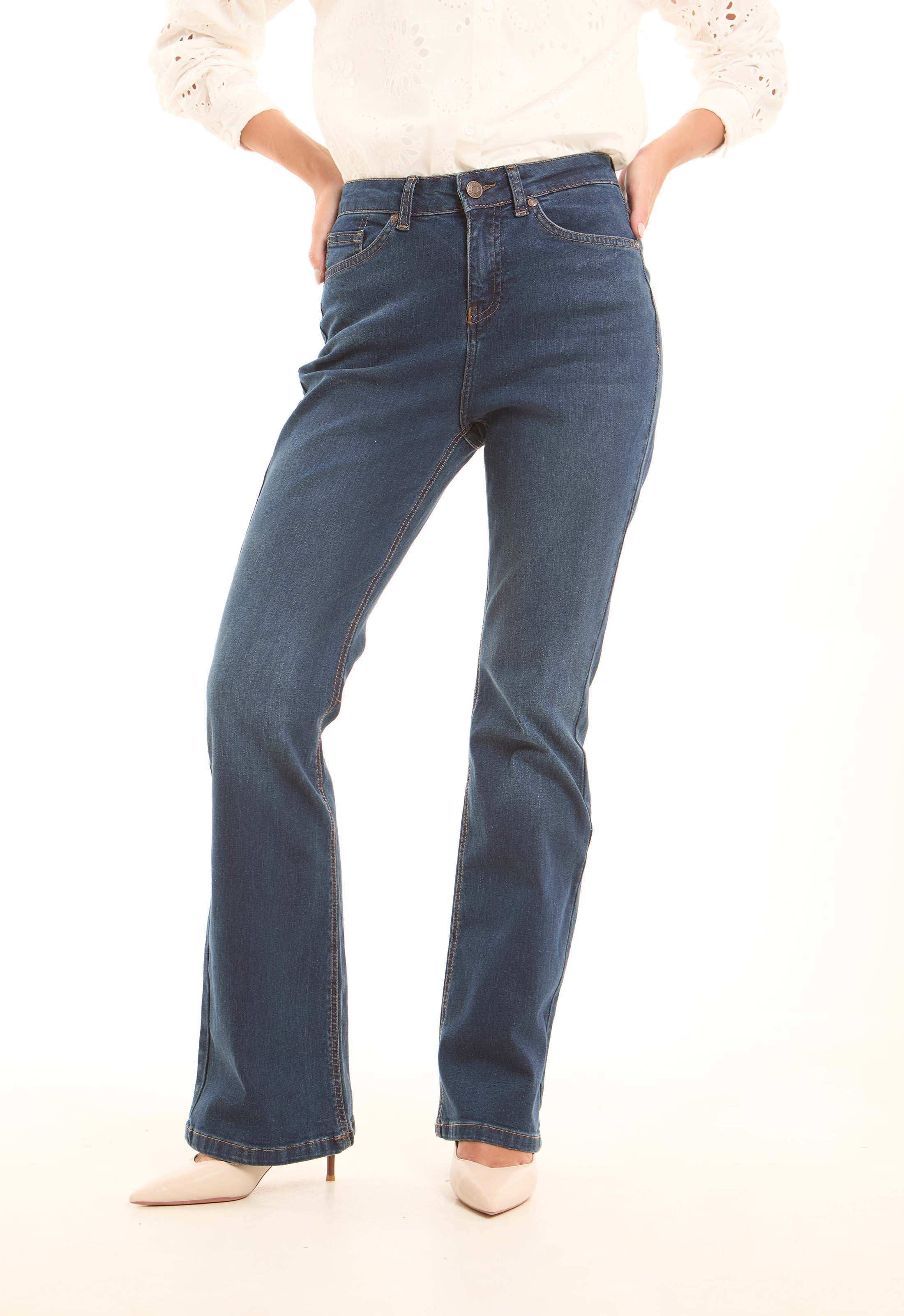 Dark Blue Bootcut Denim Pants