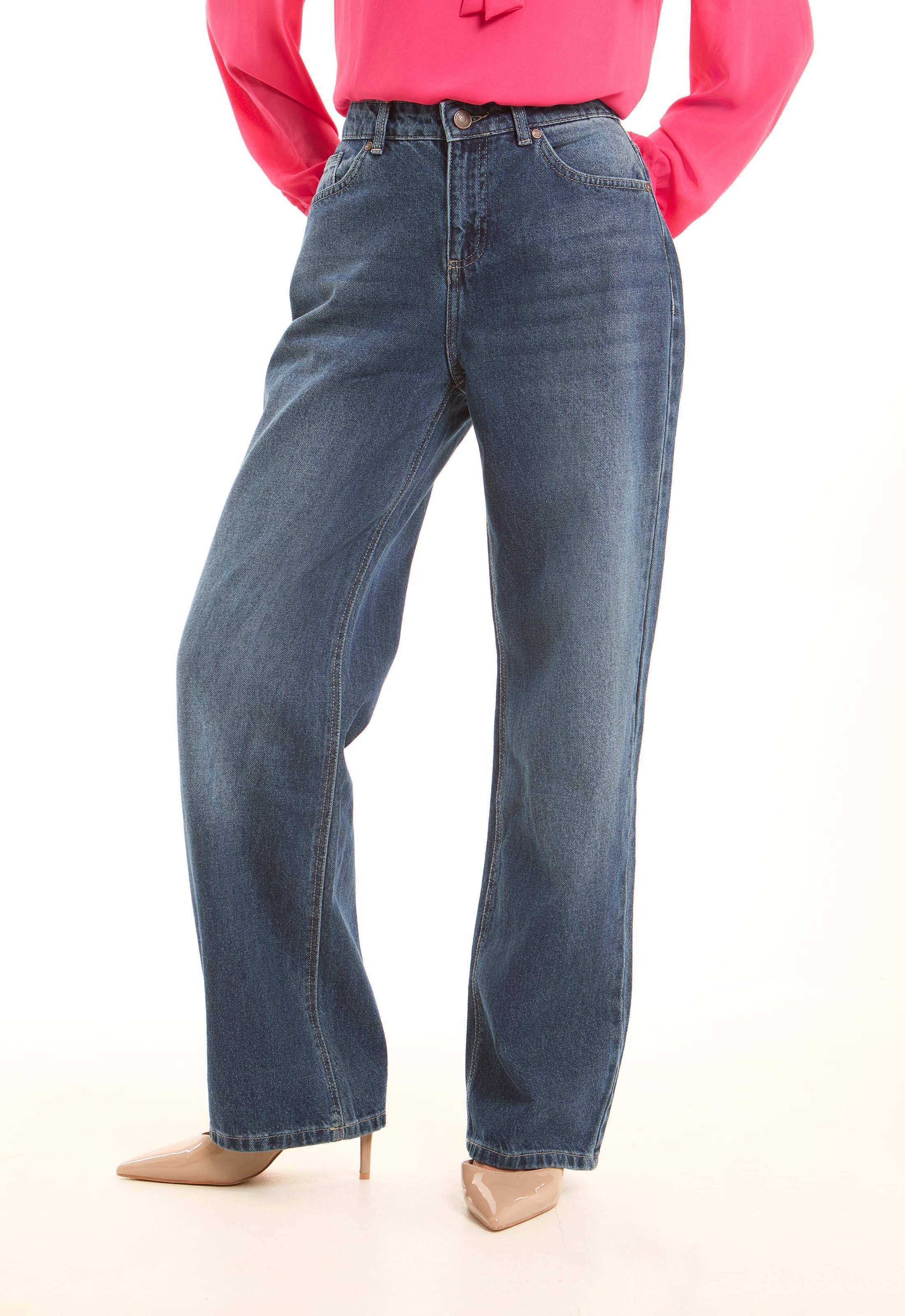 Medium Blue Straight-Leg Denim