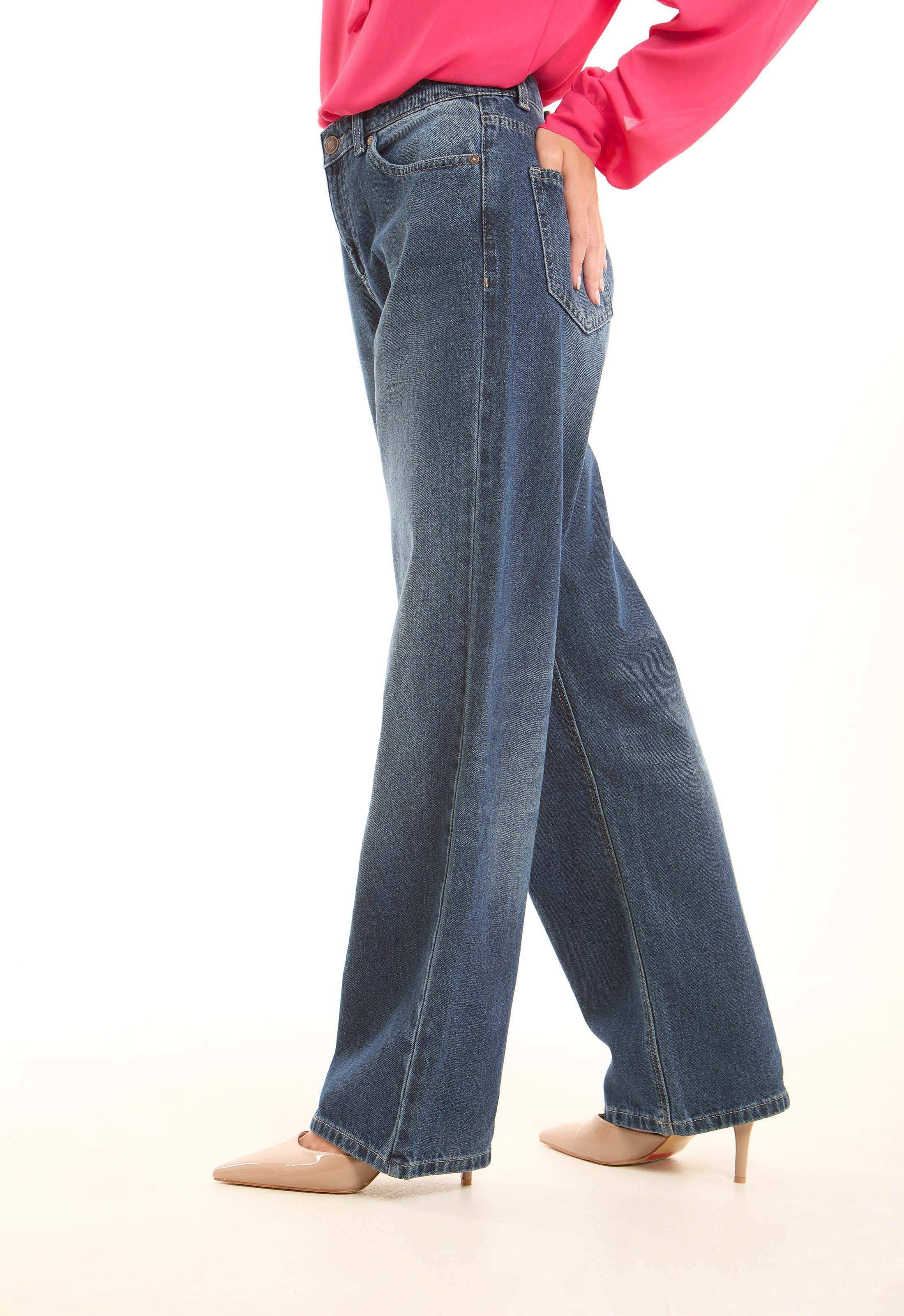 Medium Blue Straight-Leg Denim