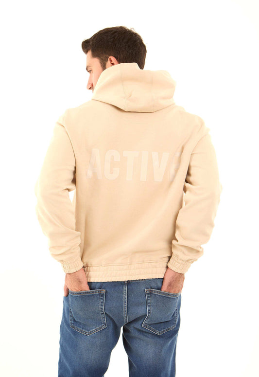 Regular Fit Solid Hoodie with Side Pockets