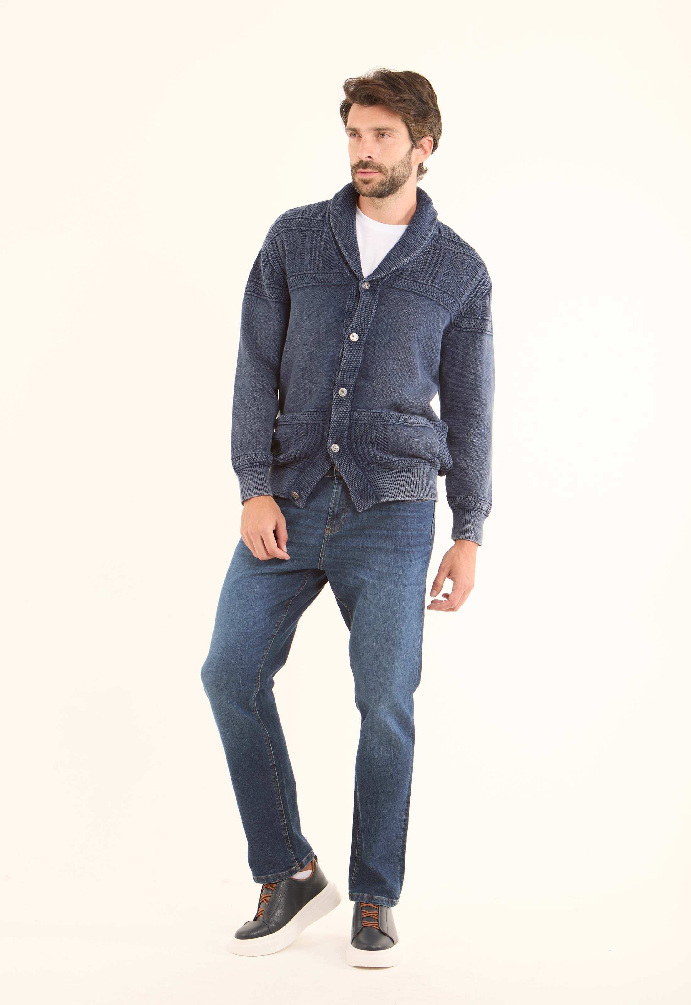 Elegant Knitted Cardigan with Shawl Collar