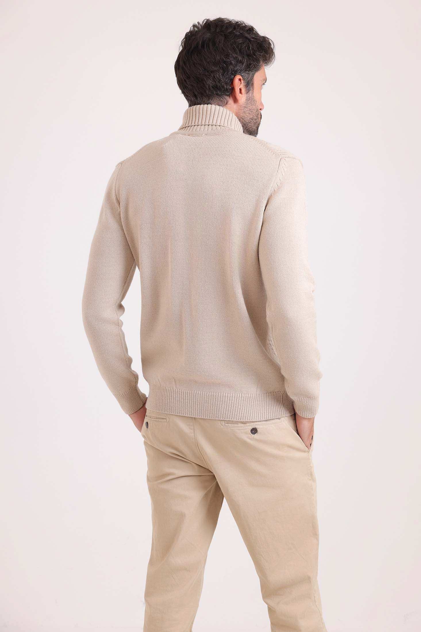 Ribbed Turtle Neck Knitted Pullover
