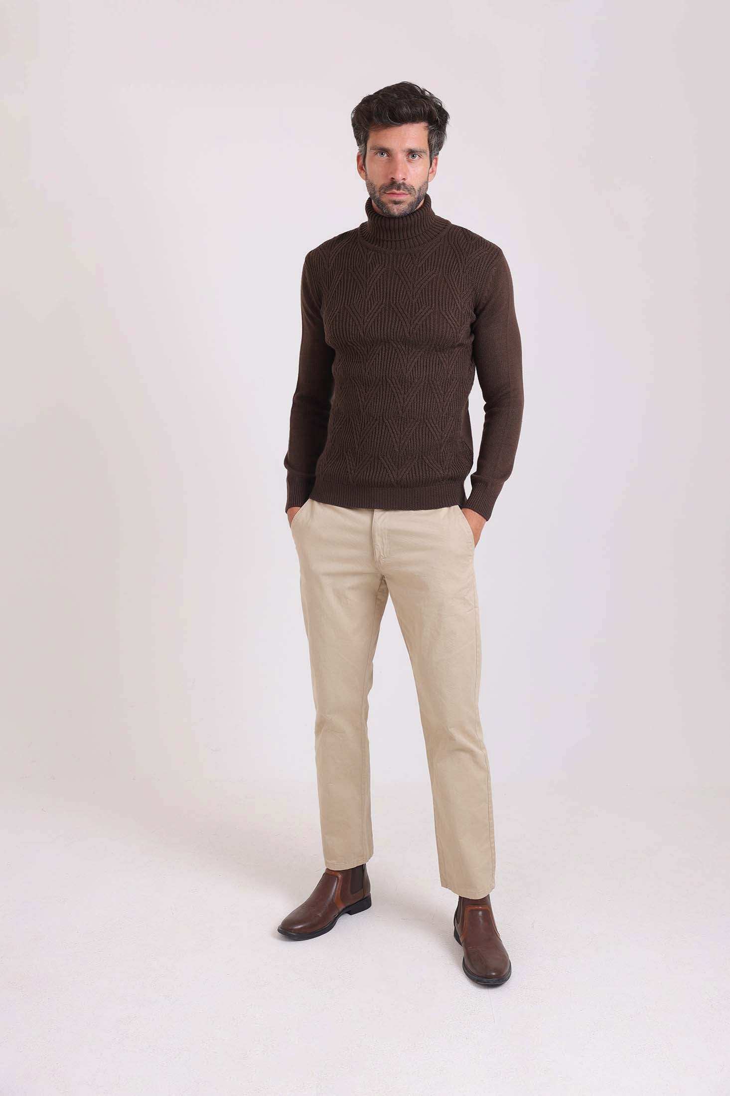 Knitted Pullover with Turtle Neck