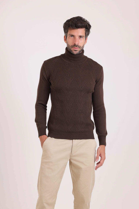 Knitted Pullover with Turtle Neck