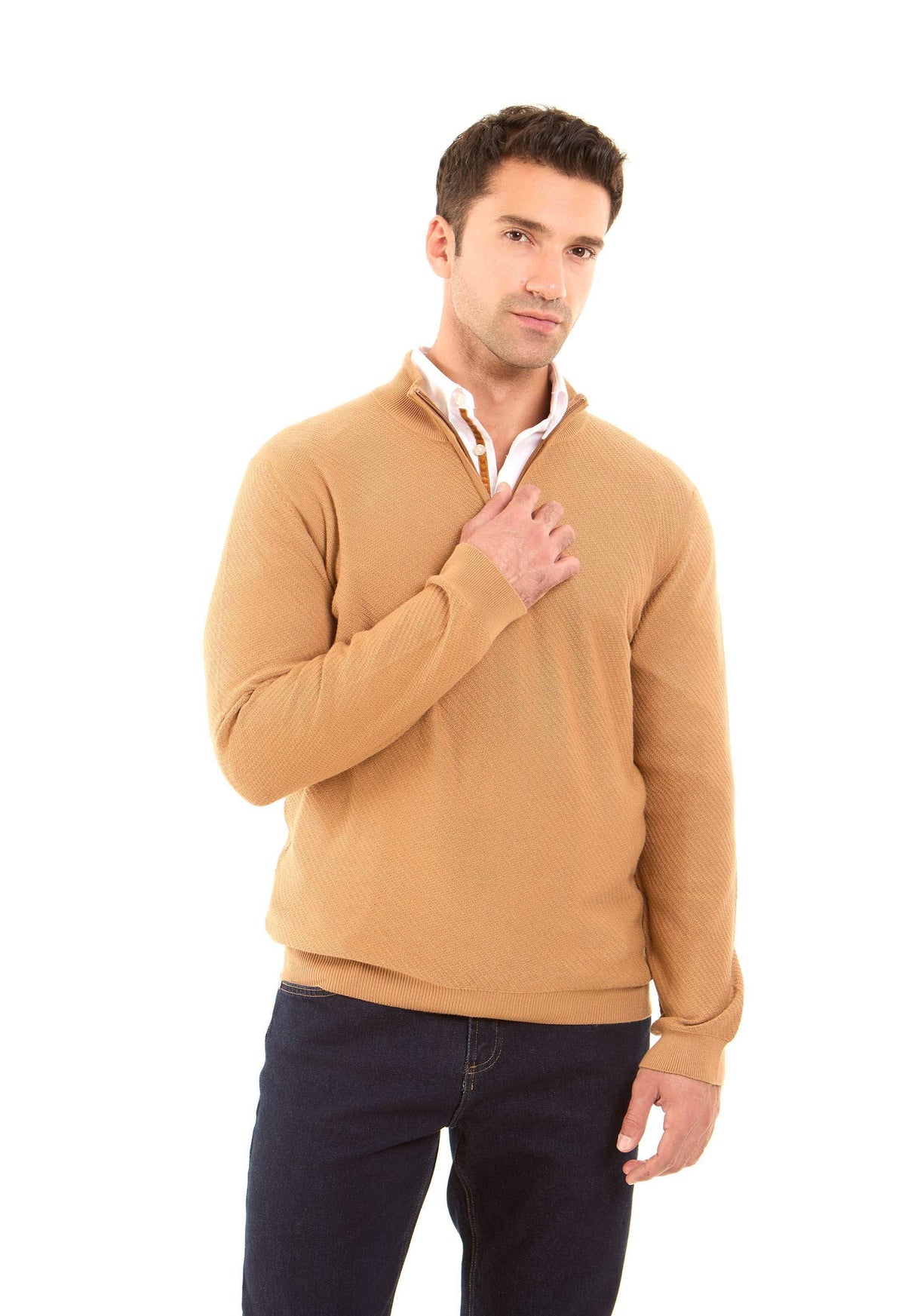 Double Zipped Collar Elegant Sweater
