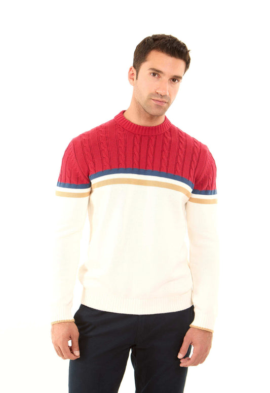 Round Neck Regular Fit Color-Block Pullover