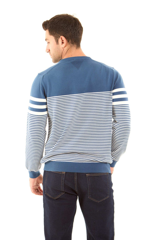 Long Sleeves Striped Pullover with Hem