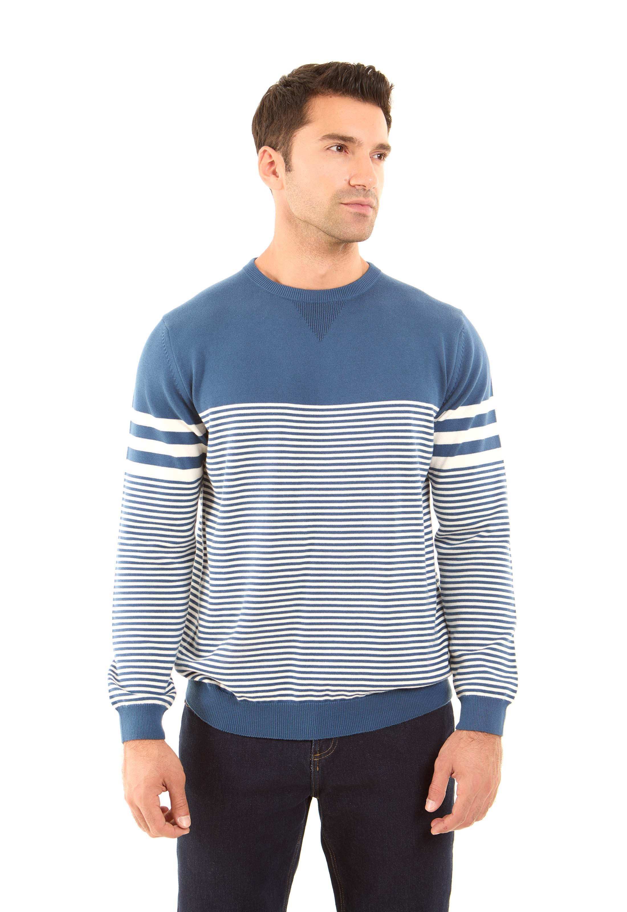 Long Sleeves Striped Pullover with Hem