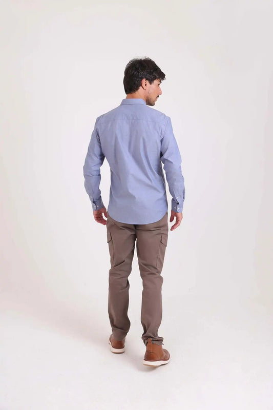 Solid Slim Cargo Pants with Pockets