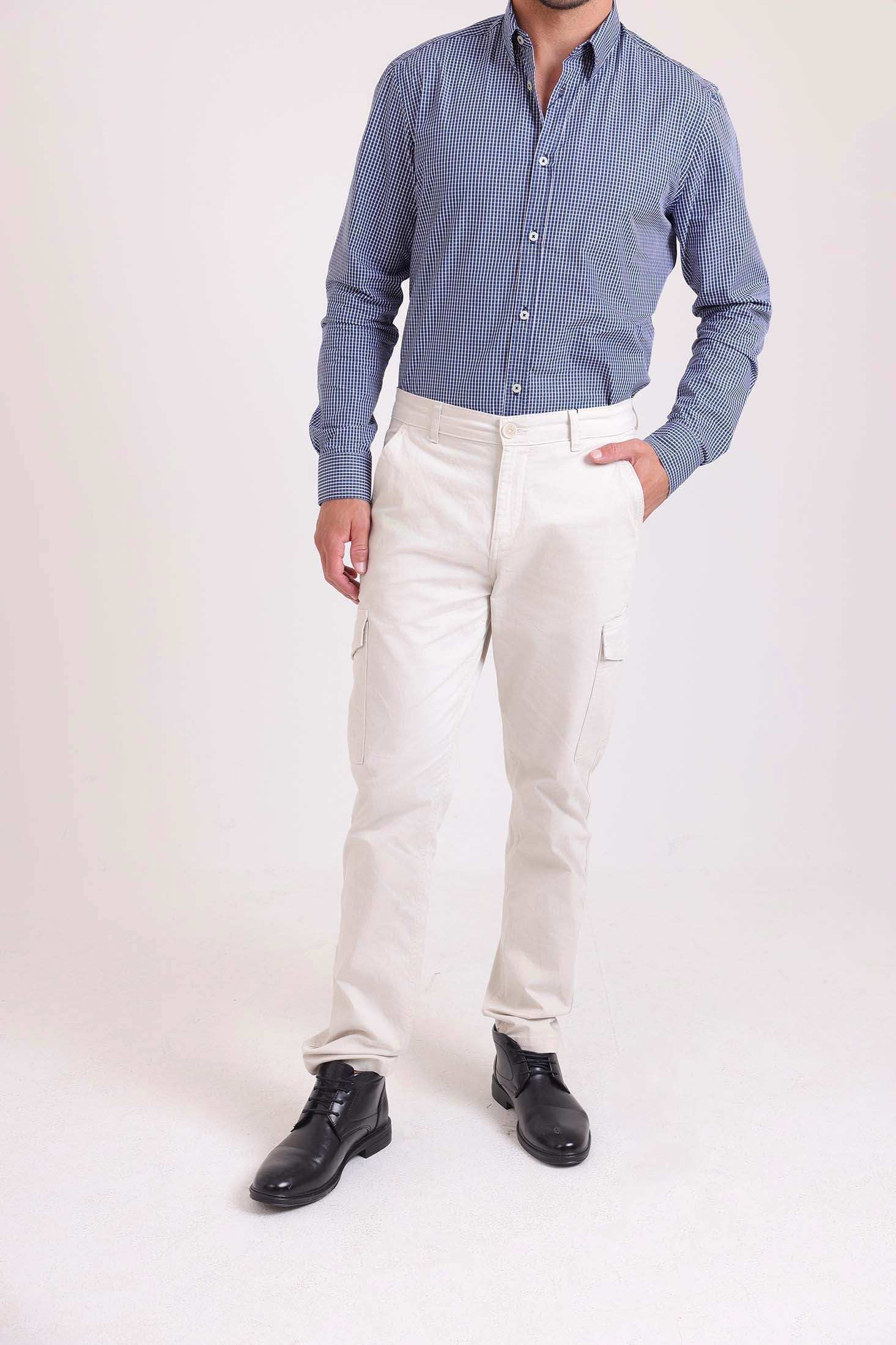 Solid Slim Cargo Pants with Pockets