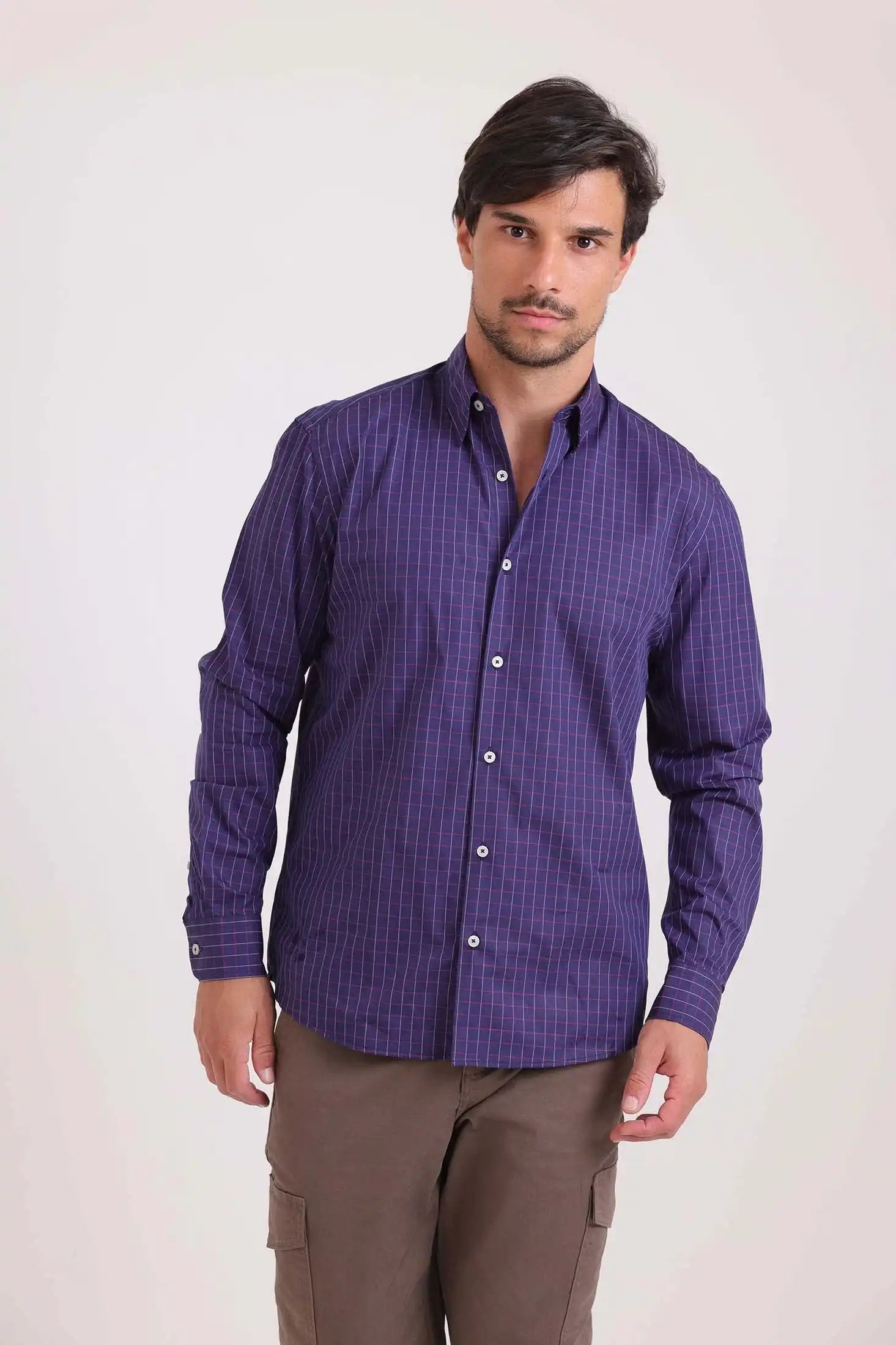 Long Sleeves Checkered Buttoned Shirt