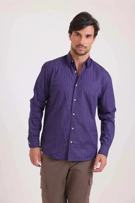 Long Sleeves Checkered Buttoned Shirt