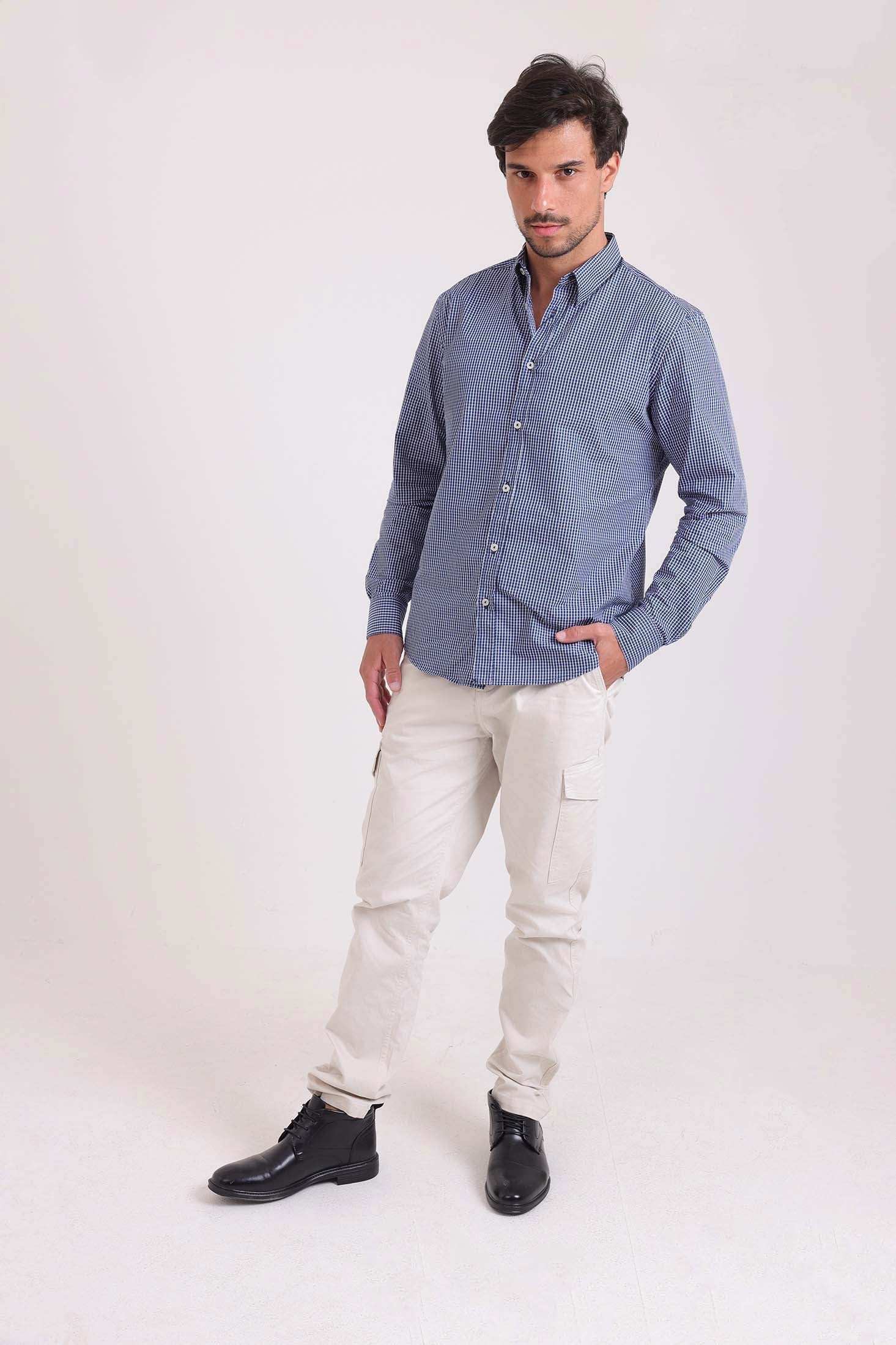 Casual Gingham Button-Down Shirt