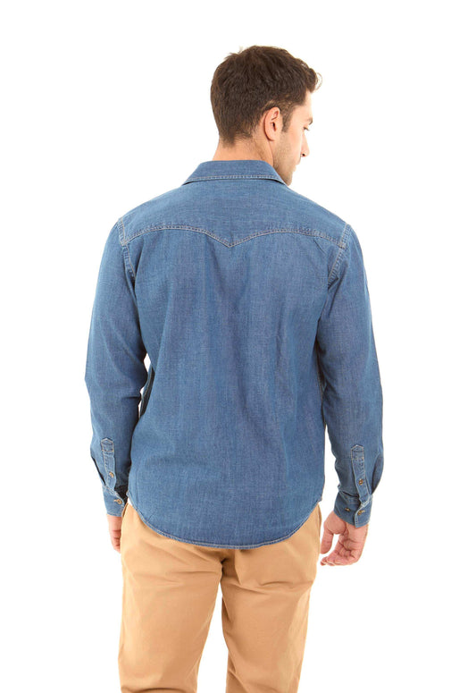 Long Sleeves Buttoned Denim Shirt
