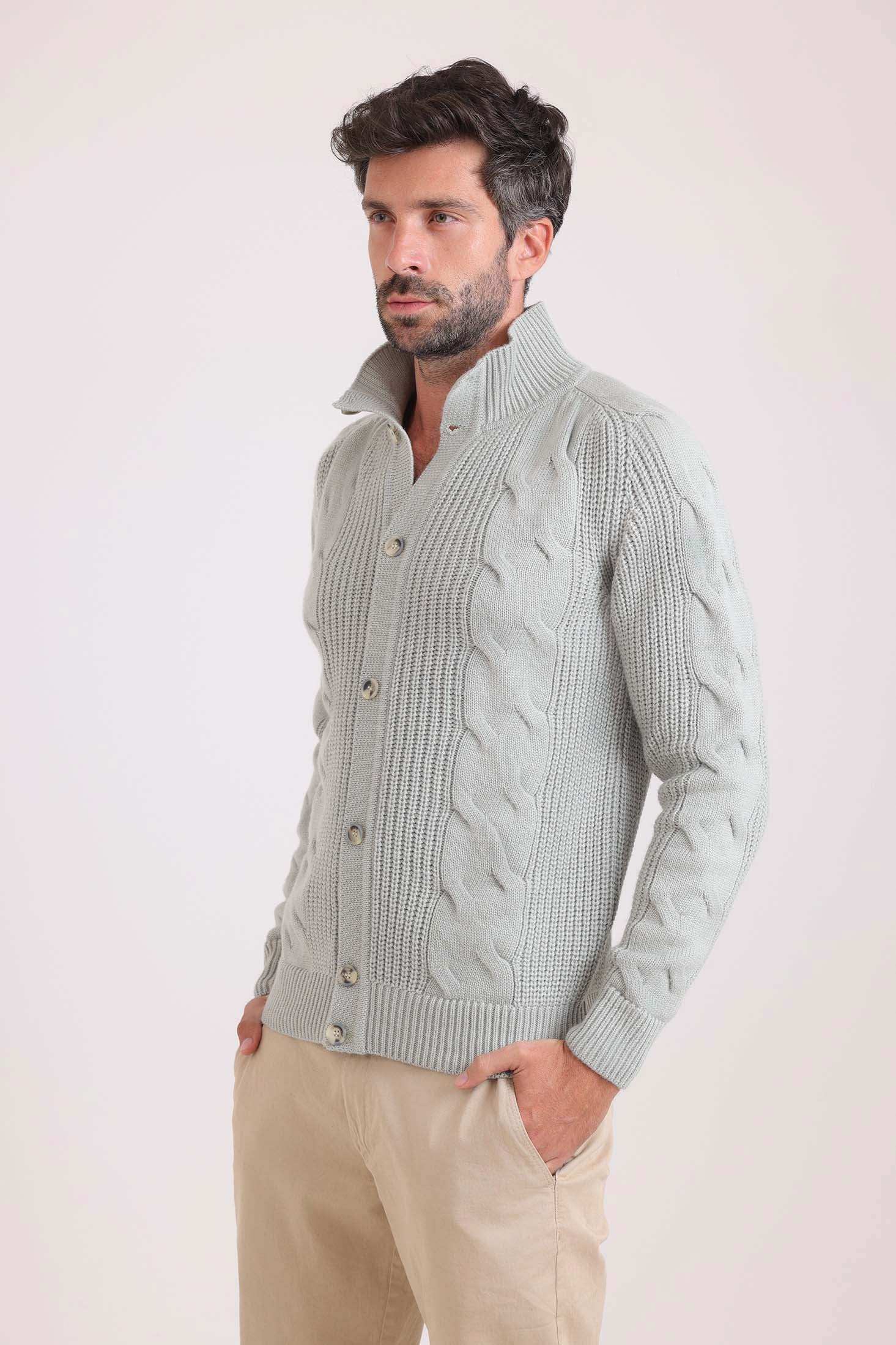 Textured Button-Up Knit Cardigan