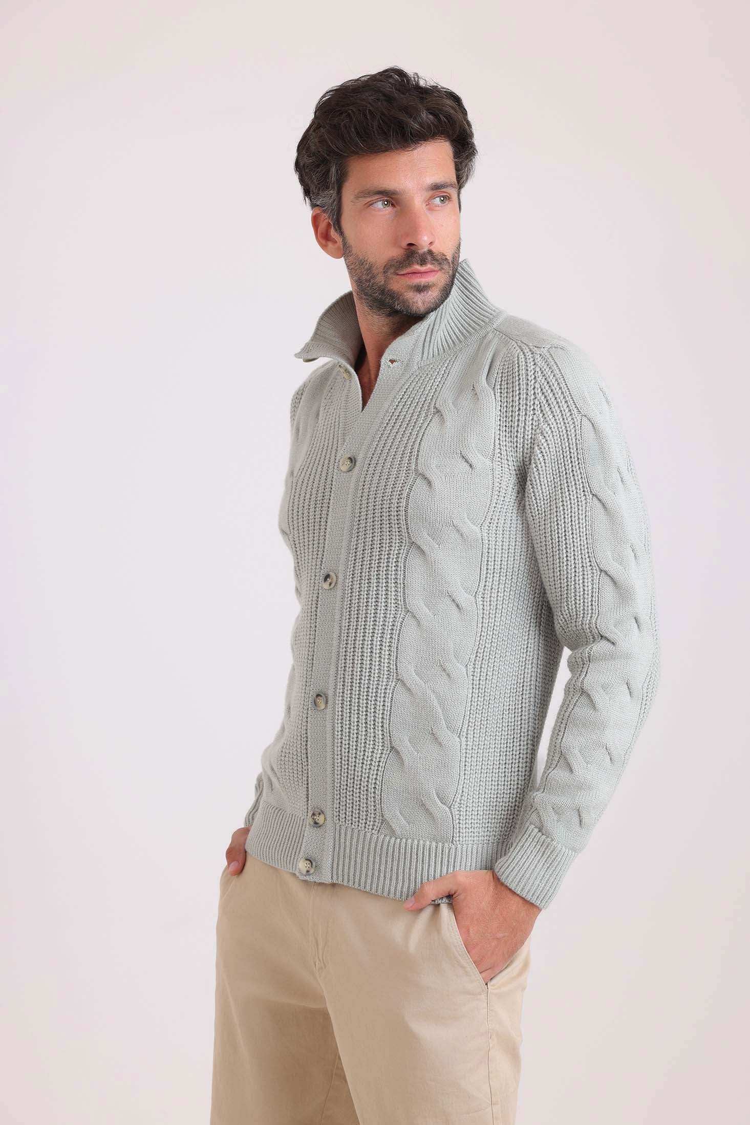 Textured Button-Up Knit Cardigan