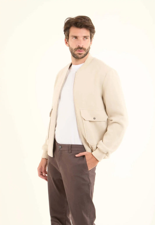 Wool-Blend Bomber Style Jacket