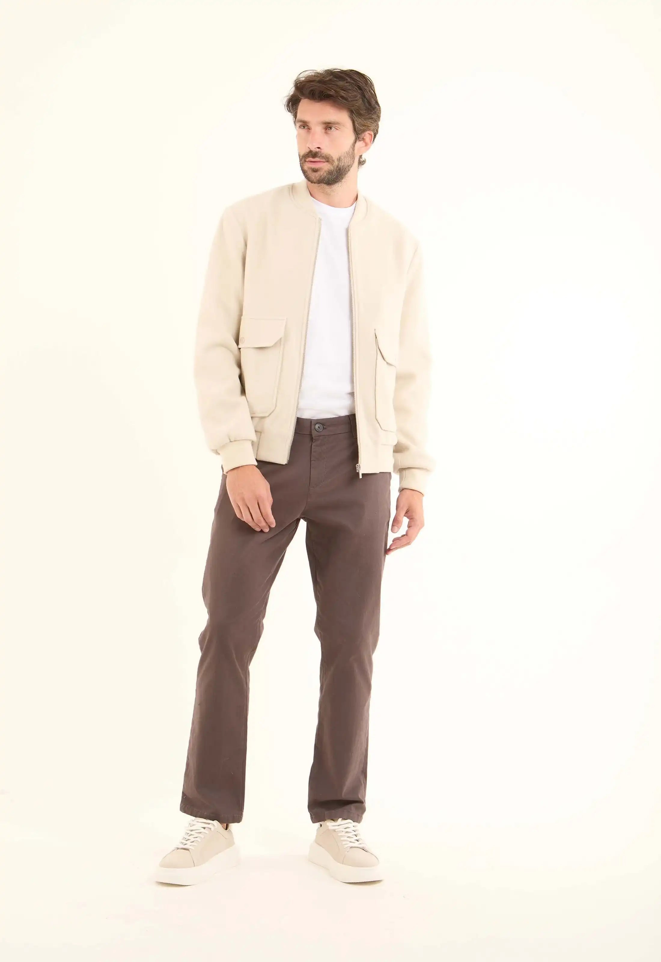 Wool-Blend Bomber Style Jacket
