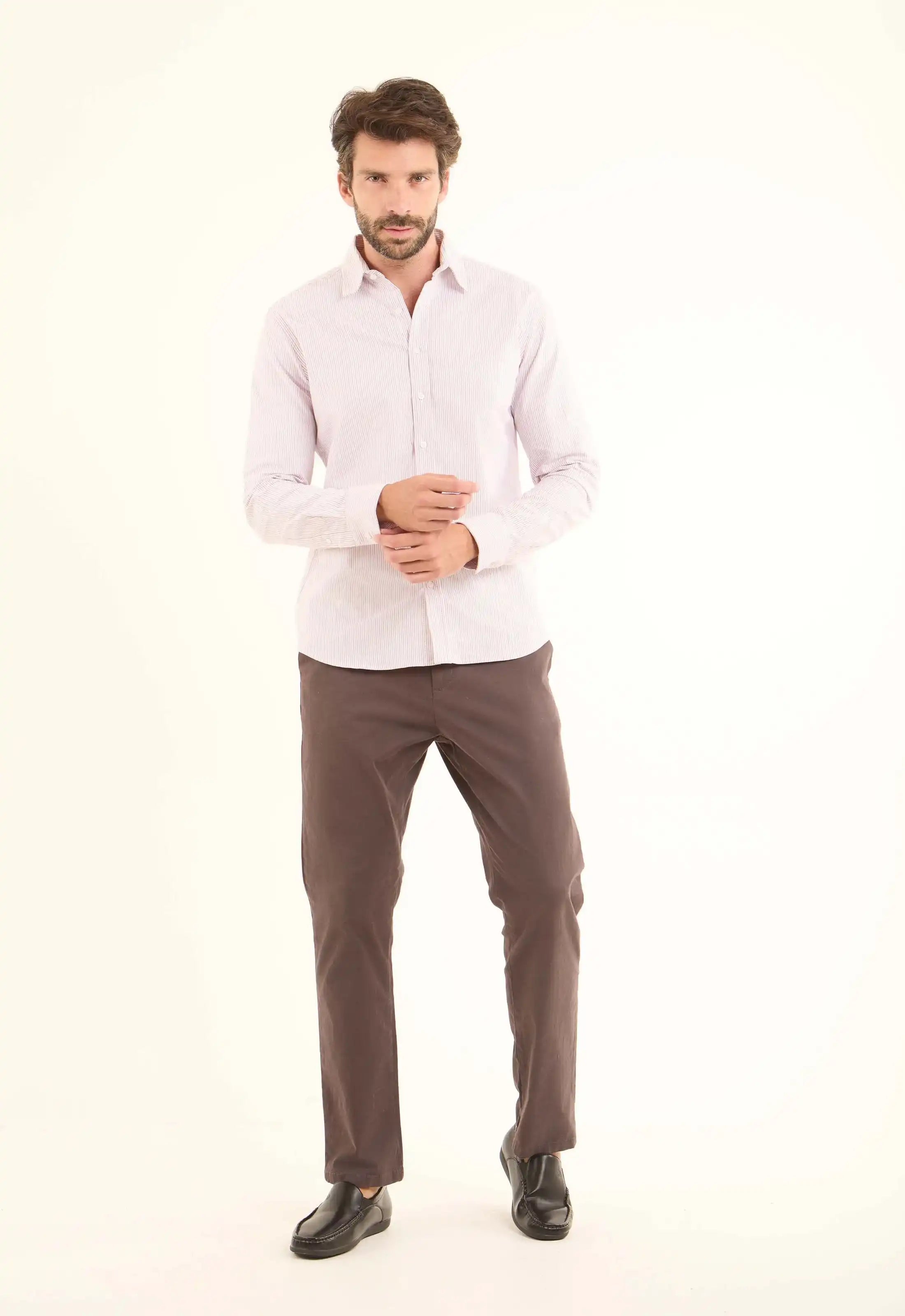 Tri-Tone Pencil Stripes Casual Shirt