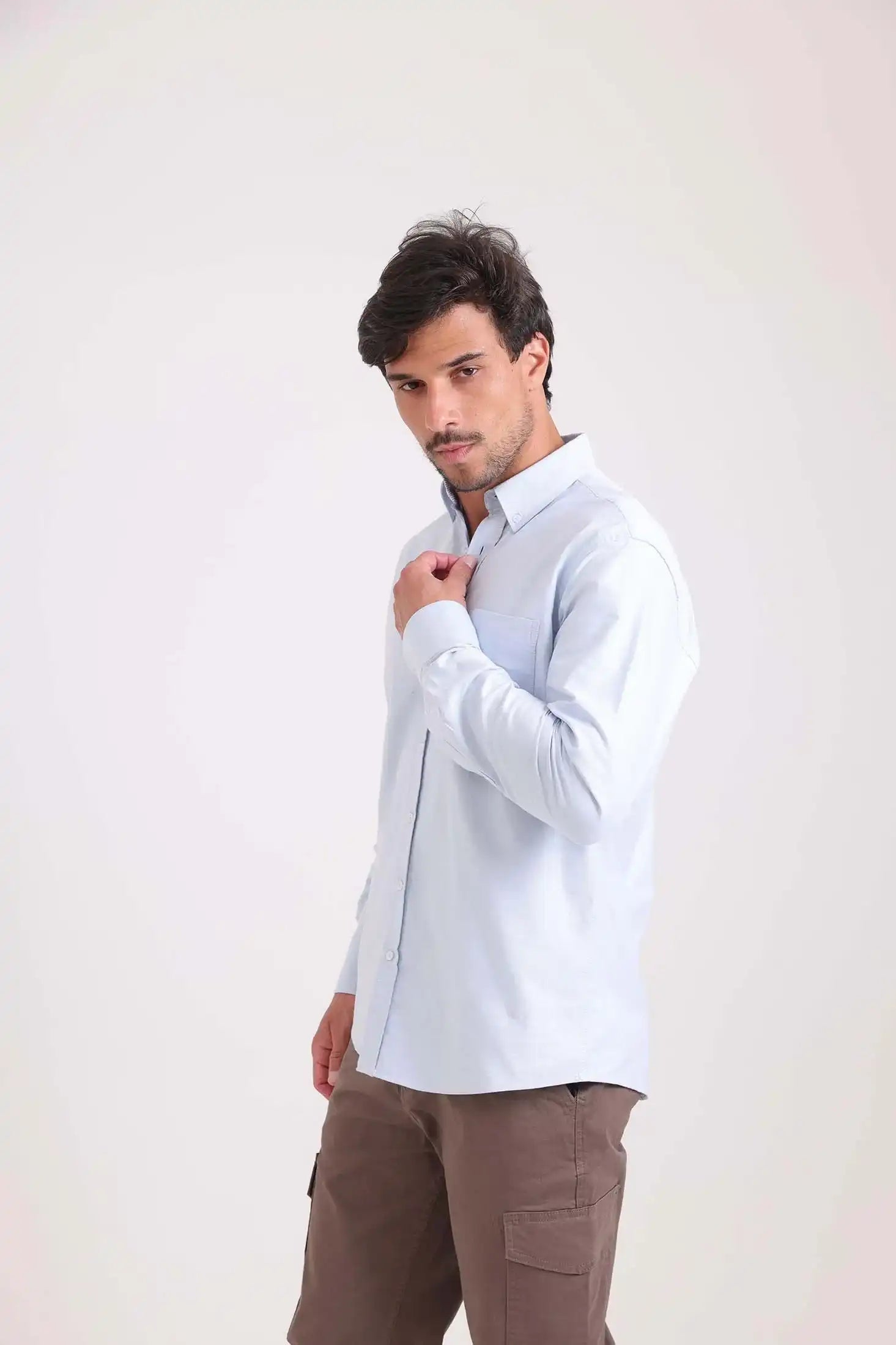 Solid Long Sleeves Shirt with Pocket