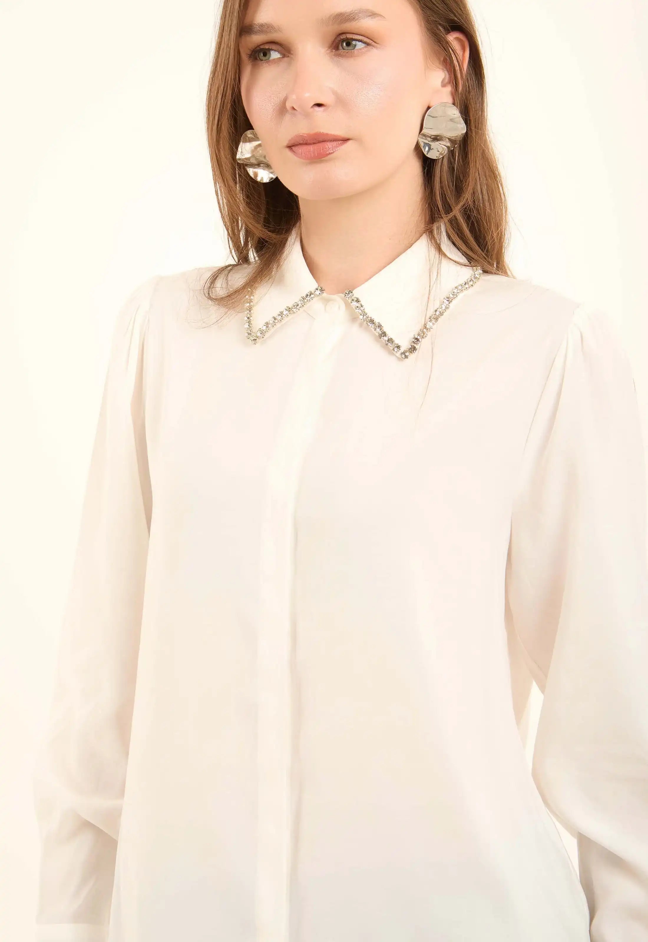 Chain-Detail Rayon Shirt