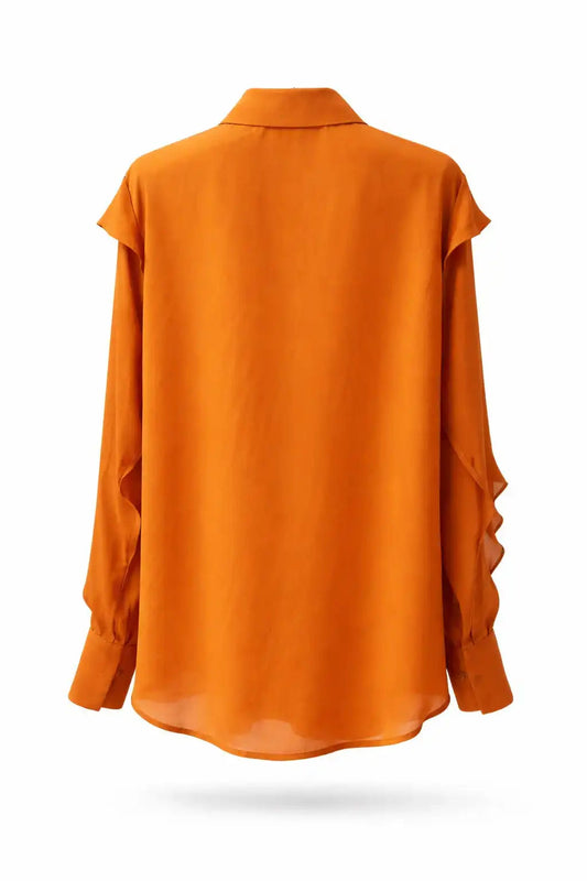 Ruffle Detail Button-Up Blouse