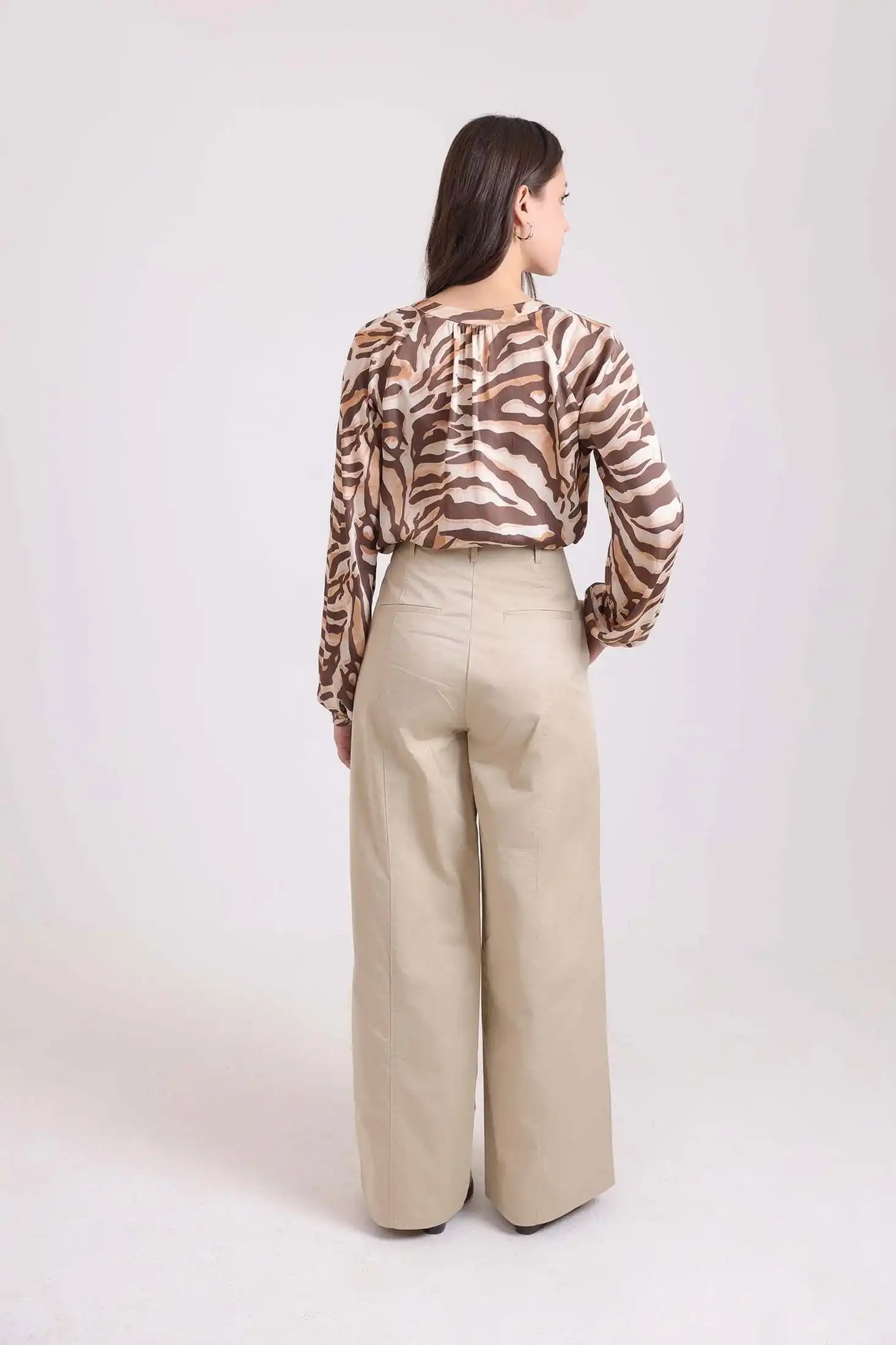 Long Sleeves Bi-Tone Zebra Shirt