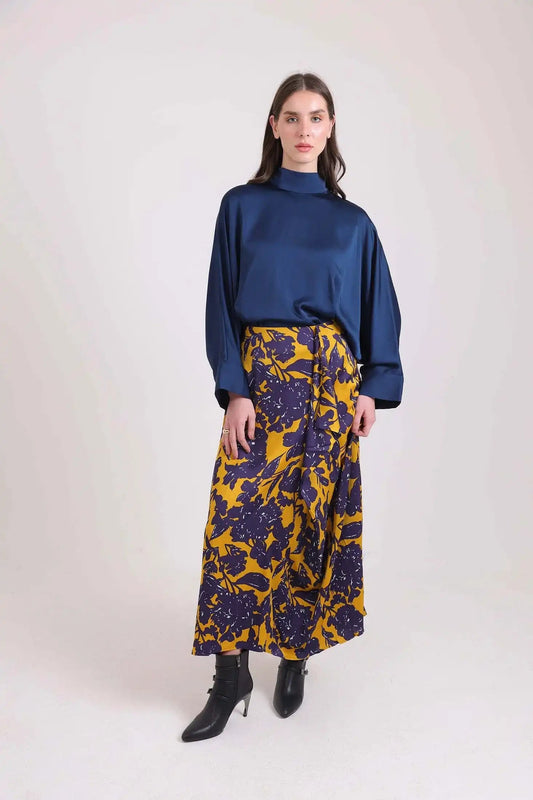 Floral Flowy Summer Midi Skirt