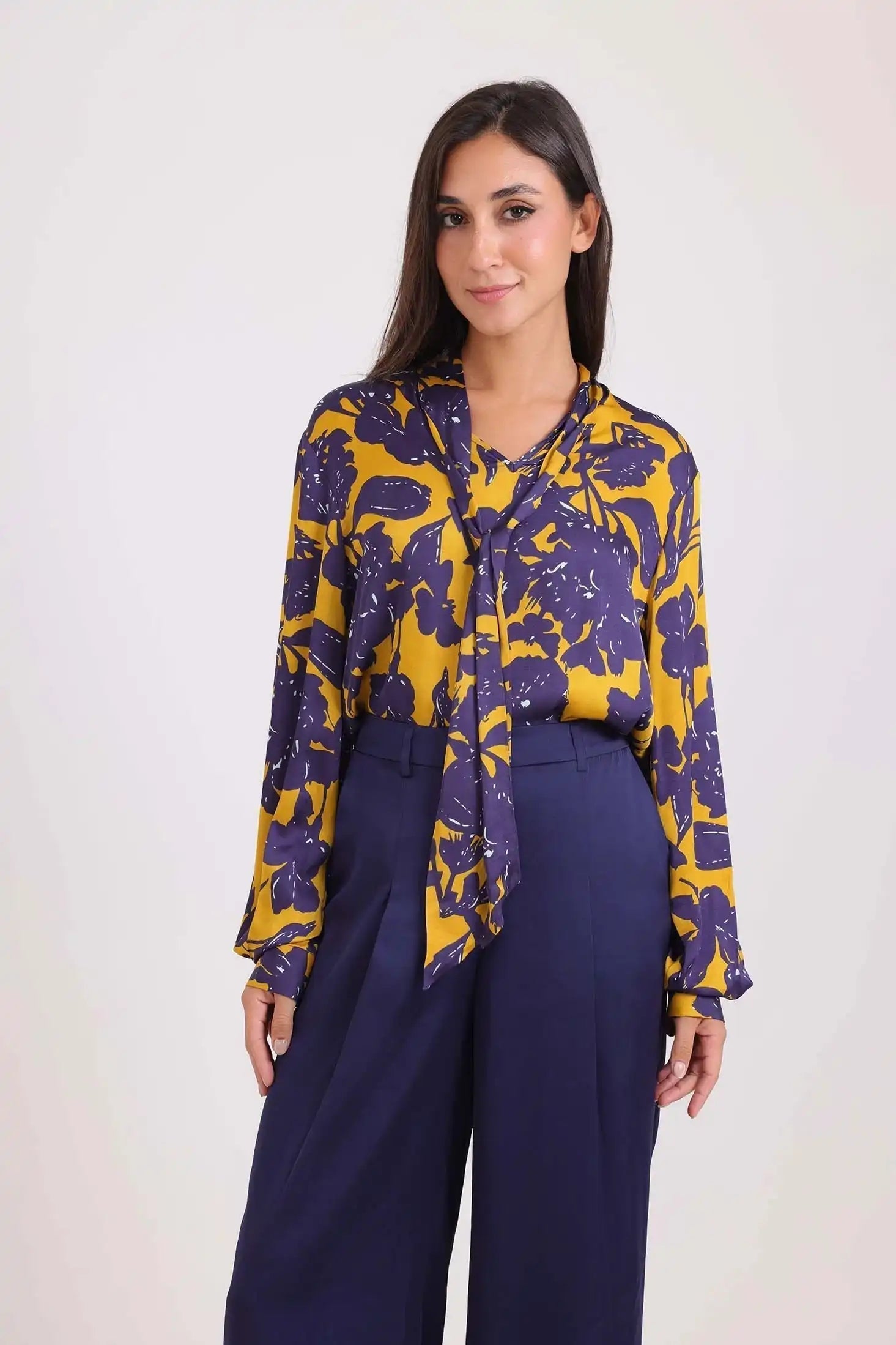 High-Waist Solid Wide-Leg Pants